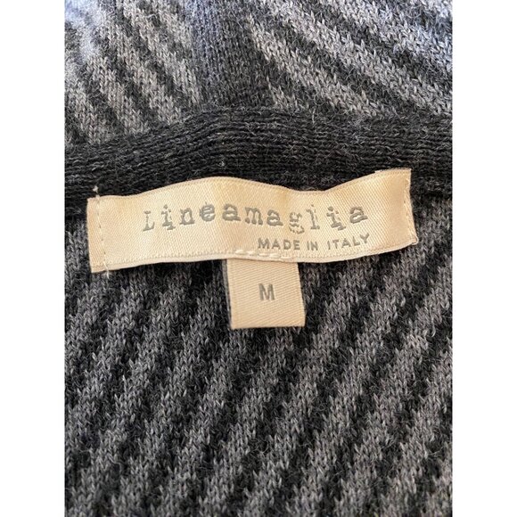 Linea Maglia Gray Black Sleeveless Knit Vest w/ Hood Wool Blend Italy Medium - Picture 3 of 7